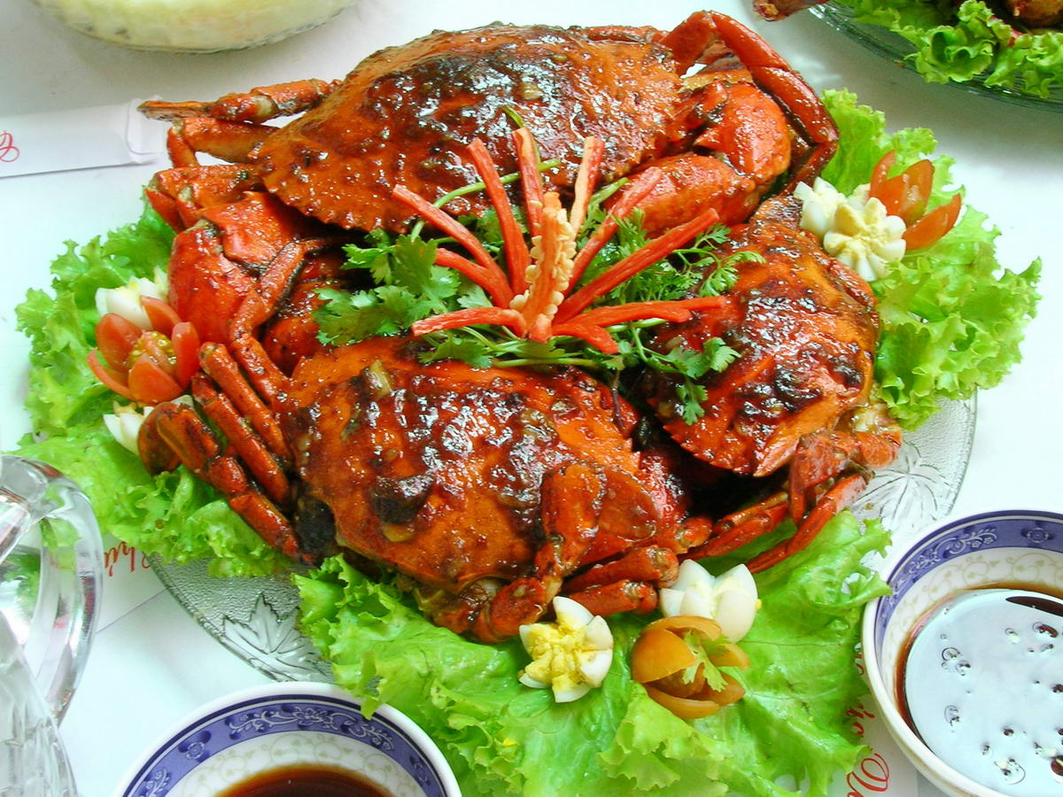Cua nướng mỡ chài